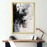 Black Textured Splash Paint Art IV - Abstract Canvas Wall Art