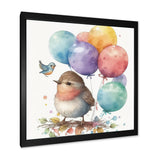 Brown Illustration Detailed Baby Bird - Bird Wall Decor