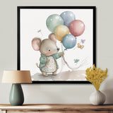 Grey Illustration Detailed Baby Mouse - Mouse Wall Art Prints