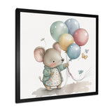 Grey Illustration Detailed Baby Mouse - Mouse Wall Art Prints