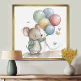 Grey Illustration Detailed Baby Mouse - Mouse Wall Art Prints