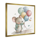 Grey Illustration Detailed Baby Mouse - Mouse Wall Art Prints