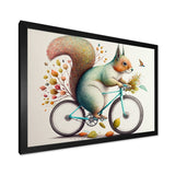 White Squirrel Riding Bike - White Squirrel Wall Art