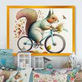 White Squirrel Riding Bike - White Squirrel Wall Art