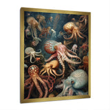 Many Squids - Octopus Large Canvas Wall Art