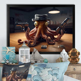 Mobster Octopus With Hat - Octopus Wall Decor