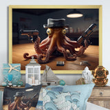 Mobster Octopus With Hat - Octopus Wall Decor