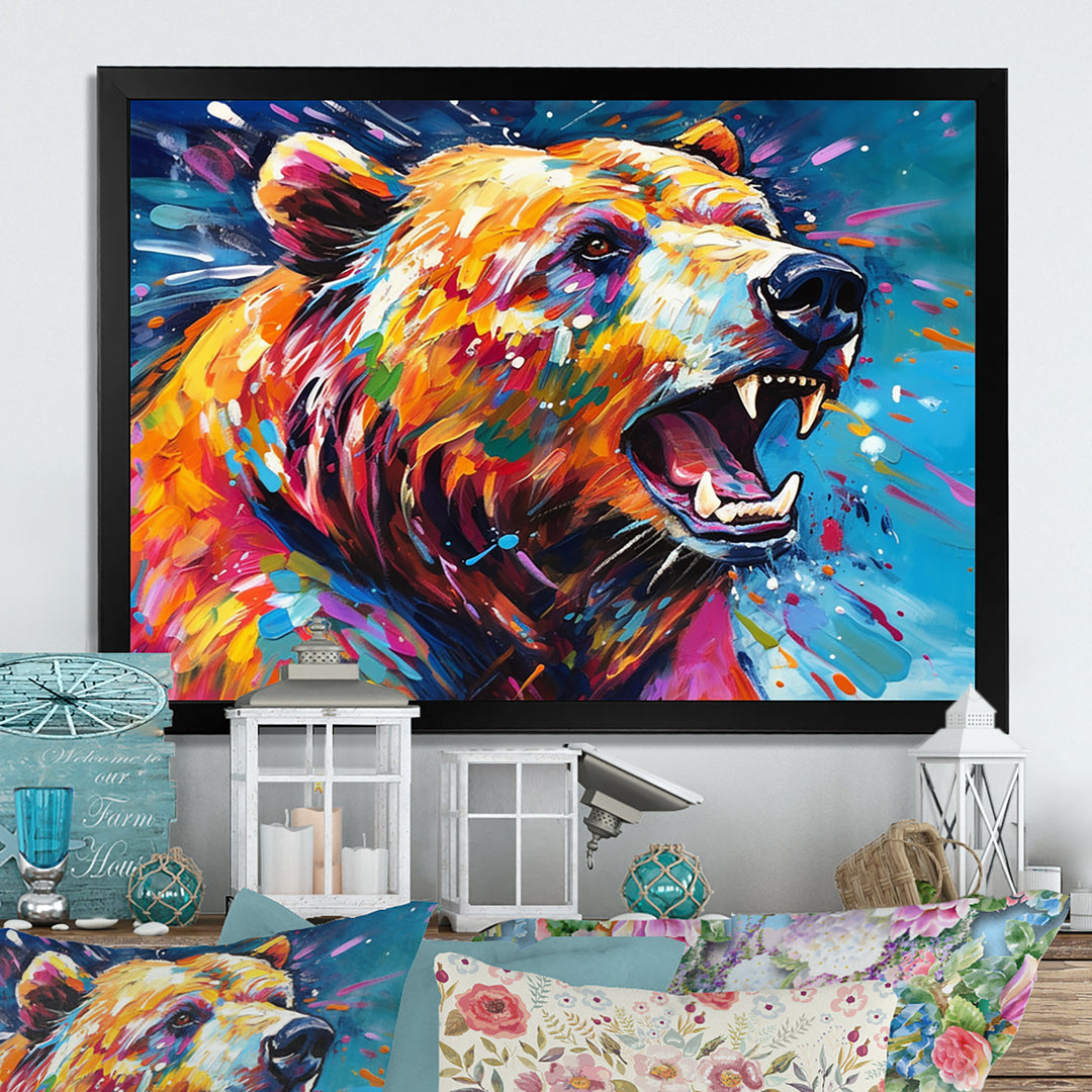 Colorful Bear In The Wild - Bear Wall Decor