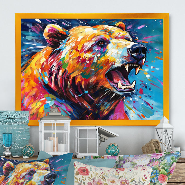 Colorful Bear In The Wild - Bear Wall Decor
