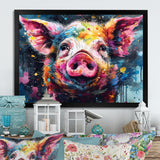 Colorful Pig Portrait - Pig Wall Art Prints