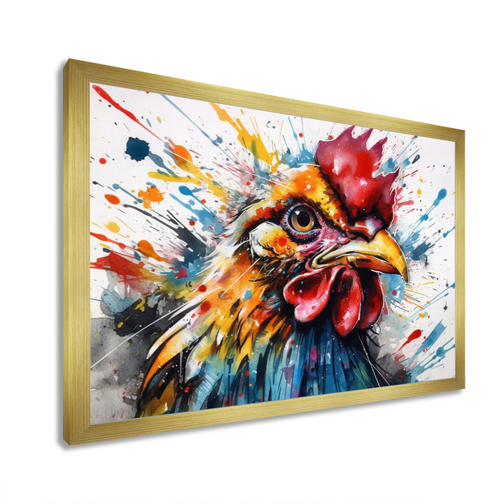 Colorful Humor Caricature Chicken Portrait - Chicken Wall Art Prints