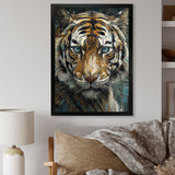 Yellow Tiger Portrait - Tiger Canvas Wall Art