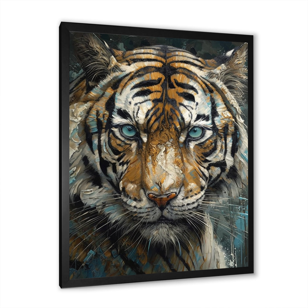 Yellow Tiger Portrait - Tiger Canvas Wall Art