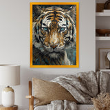 Yellow Tiger Portrait - Tiger Canvas Wall Art