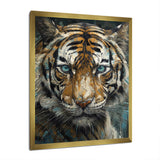 Yellow Tiger Portrait - Tiger Canvas Wall Art