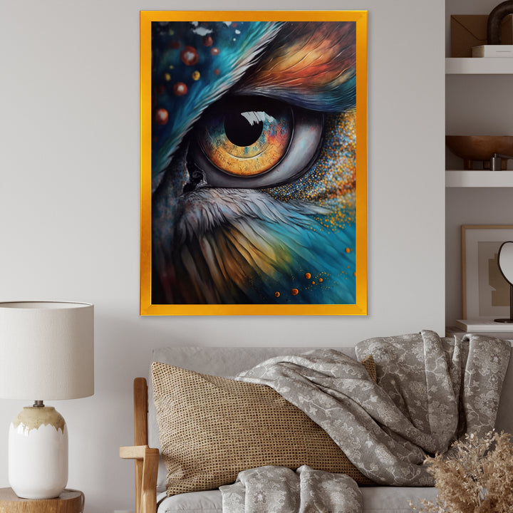 Blue Spiritual Owl Eye - Owl Bedroom Wall Art