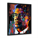 Malcolm X Illustration I - Portrait Canvas Wall Art