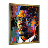 Malcolm X Illustration I - Portrait Canvas Wall Art