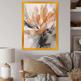 Orange And Grey Mesmerizing Marble Abstraction - Abstract Canvas Wall Art