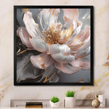 Marble Pink Gold Peony Flower III - Floral Canvas Wall Art