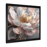 Marble Pink Gold Peony Flower III - Floral Canvas Wall Art