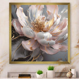 Marble Pink Gold Peony Flower III - Floral Canvas Wall Art