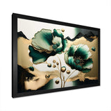 Gold And Green Poppy Floral Euphoria I - Floral Canvas Wall Art