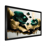 Gold And Green Poppy Floral Euphoria II - Floral Canvas Wall Art