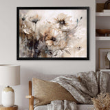 Delicate Warm Floral Impressions - Floral Canvas Wall Art