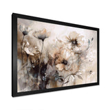 Delicate Warm Floral Impressions - Floral Canvas Wall Art