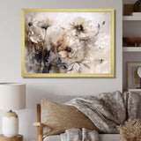 Delicate Warm Floral Impressions - Floral Canvas Wall Art