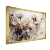 Delicate Warm Floral Impressions - Floral Canvas Wall Art