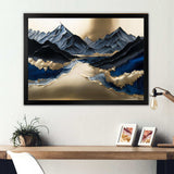 Golden Mountains And River - Landscapes Canvas Wall Art