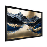 Golden Mountains And River - Landscapes Canvas Wall Art