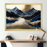 Golden Mountains And River - Landscapes Canvas Wall Art