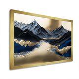 Golden Mountains And River - Landscapes Canvas Wall Art