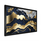 Blue And Gold Mesmerizing Marble Abstraction I - Abstract Canvas Wall Art