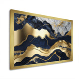 Blue And Gold Mesmerizing Marble Abstraction I - Abstract Canvas Wall Art