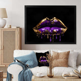 Gold Lips Of Luxury III - Fashion Canvas Wall Art