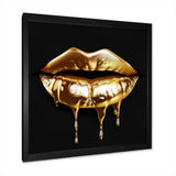 Gold Lips Of Luxury V - Fashion Canvas Wall Art