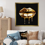 Gold Lips Of Luxury V - Fashion Canvas Wall Art