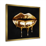 Gold Lips Of Luxury V - Fashion Canvas Wall Art