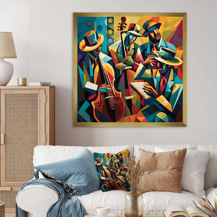 Jazz Performance On Stage I - Music Canvas Wall Art