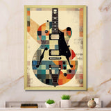 Cubism Guitar - Music Canvas Wall Art