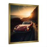 Red And Yellow Artistic Tributes To Retro Cars - Cars Retro Canvas Wall Art