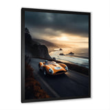 Orange And Black Artistic Tributes To Retro Cars - Cars Retro Canvas Wall Art