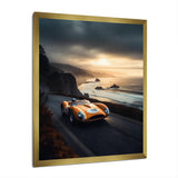 Orange And Black Artistic Tributes To Retro Cars - Cars Retro Canvas Wall Art