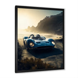 Blue And Grey Artistic Tributes To Retro Cars - Cars Retro Canvas Wall Art