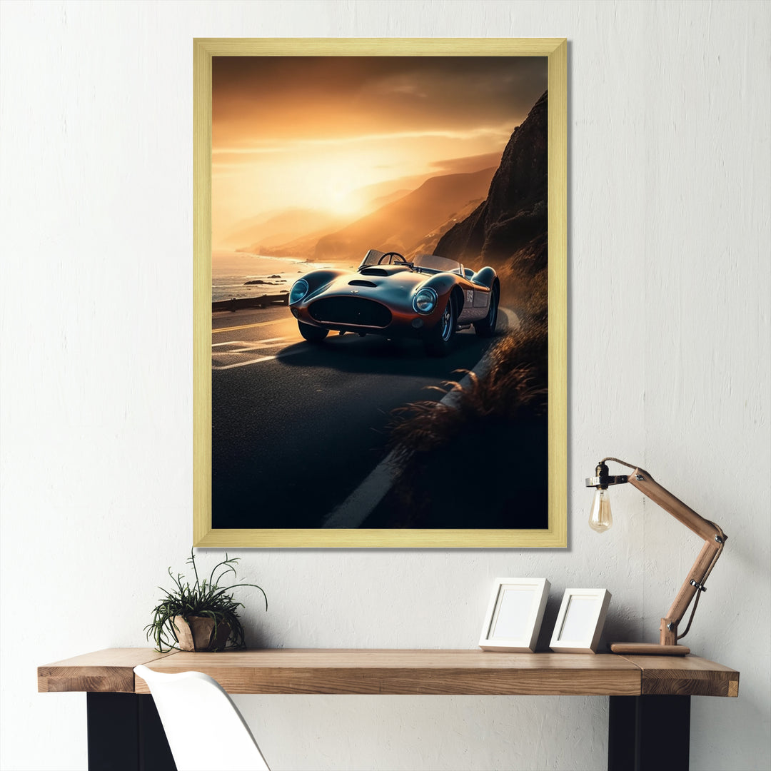 Yellow And Black Artistic Tributes To Retro Cars - Cars Retro Canvas Wall Art
