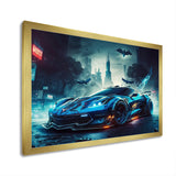 Blue And Black Exotic Car Velocity I - Cars Race Exotic Canvas Wall Art